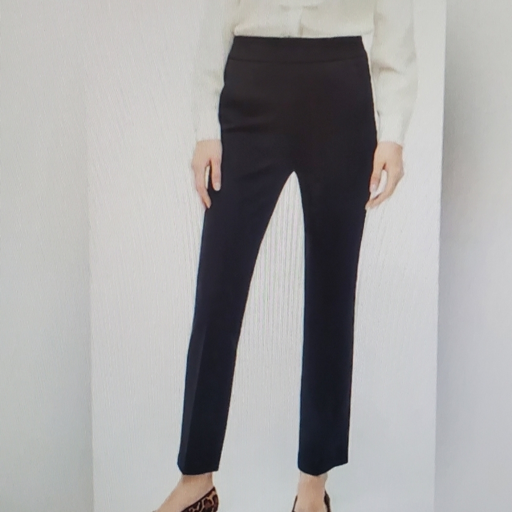 J CREW PIXIE PANT BLACK 16R. SLIP ON SIDE ZIP. ELASTIC PANEL SIDES. STRETCH